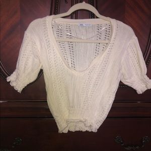 ZARA KNIT SHORT SLEEVE TOP